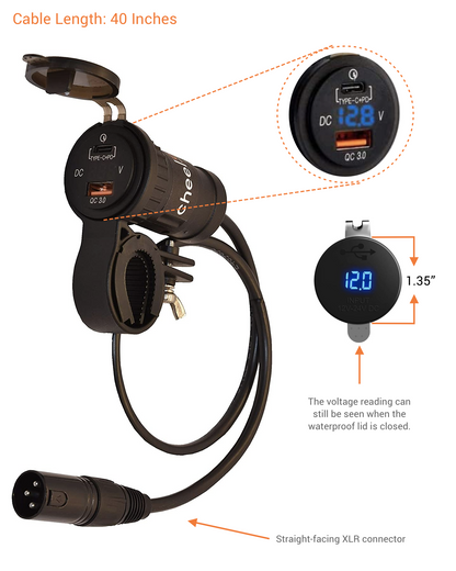 Dual-port USB Charger Adaptor for powerchairs (Permobil, Quantum, Sunrise & Pride)